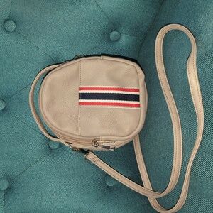 K. Carroll small  Gray vegan leather crossbody purse with removable strap